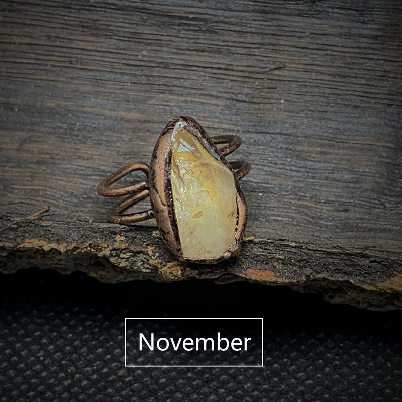 Natural Raw Birthstone Ring - Selina-January: Garnet-State of Style