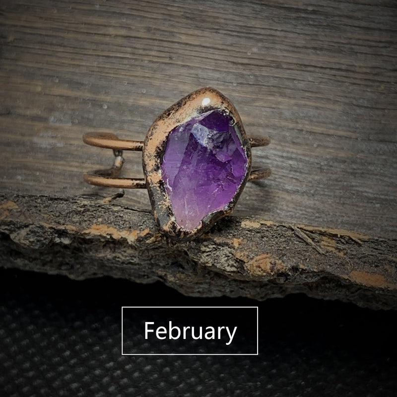 Natural Raw Birthstone Ring - Selina-January: Garnet-State of Style