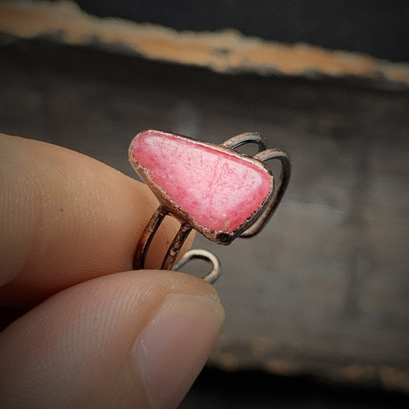 Natural Raw Birthstone Ring - Selina-July: Rhodonite-State of Style