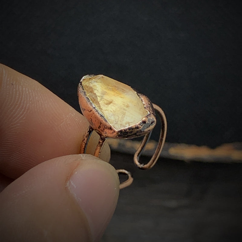 Natural Raw Birthstone Ring - Selina-November: Citrine-State of Style