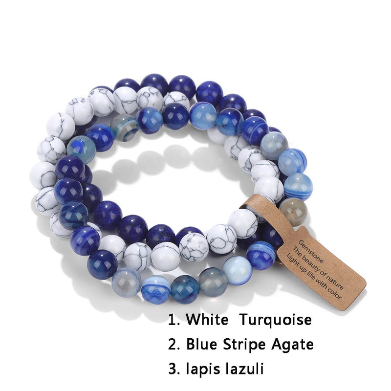 Natural Stone Trio Necklace | Opal Elegance-Anouk-19 CM-State of Style