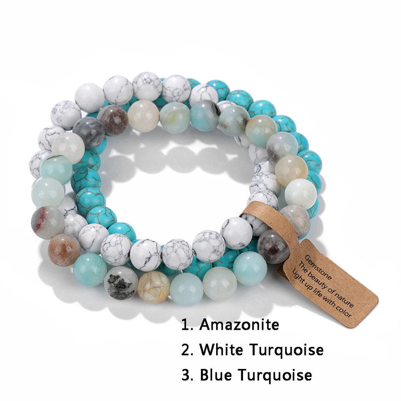Natural Stone Trio Necklace | Opal Elegance-Elowen-19 CM-State of Style