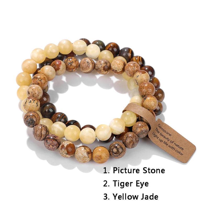 Natural Stone Trio Necklace | Opal Elegance-Seraphina-19 CM-State of Style