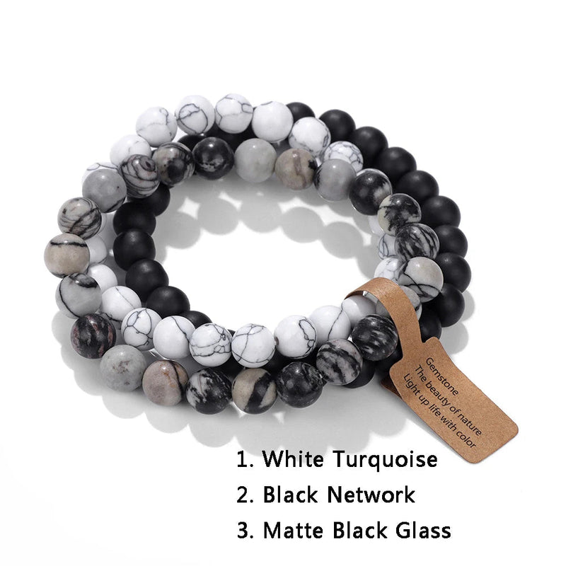 Natural Stone Trio Necklace | Opal Elegance-Thalia-19 CM-State of Style