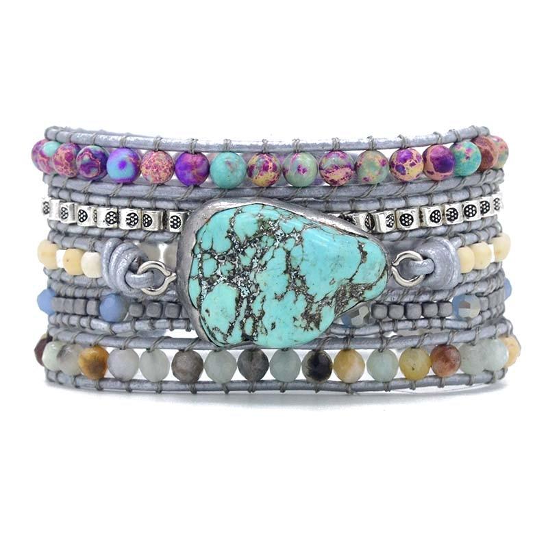 Natural Stones Bohemian Bracelet | Handcrafted Amazonite-State of Style
