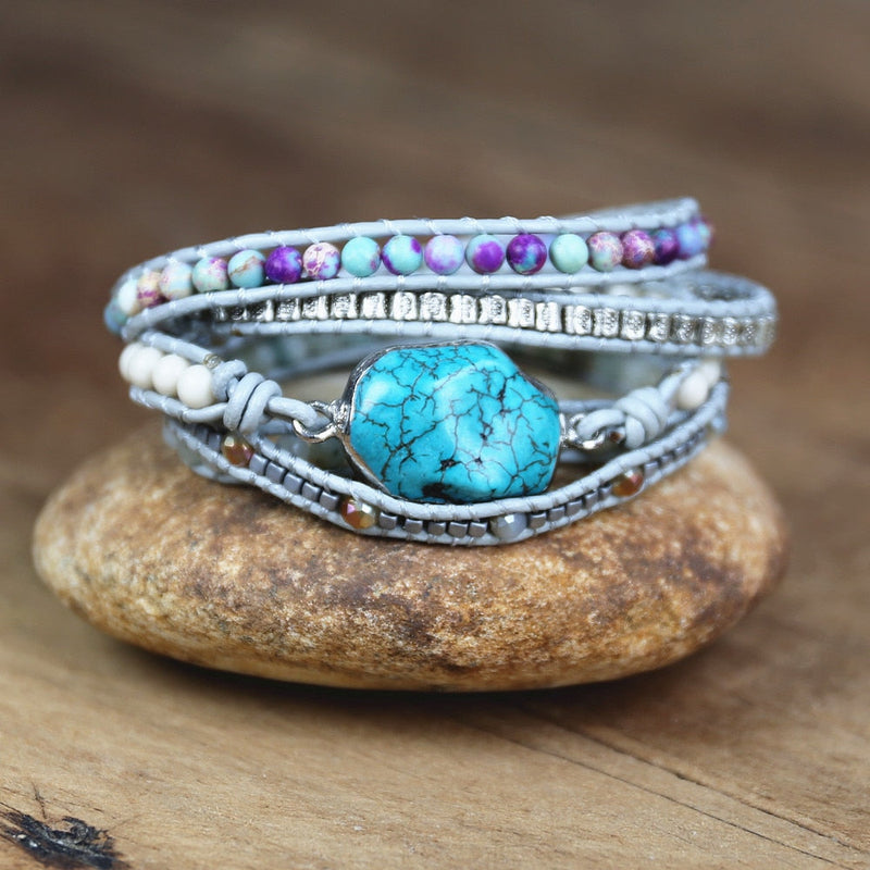 Natural Stones Bohemian Bracelet | Handcrafted Amazonite-State of Style