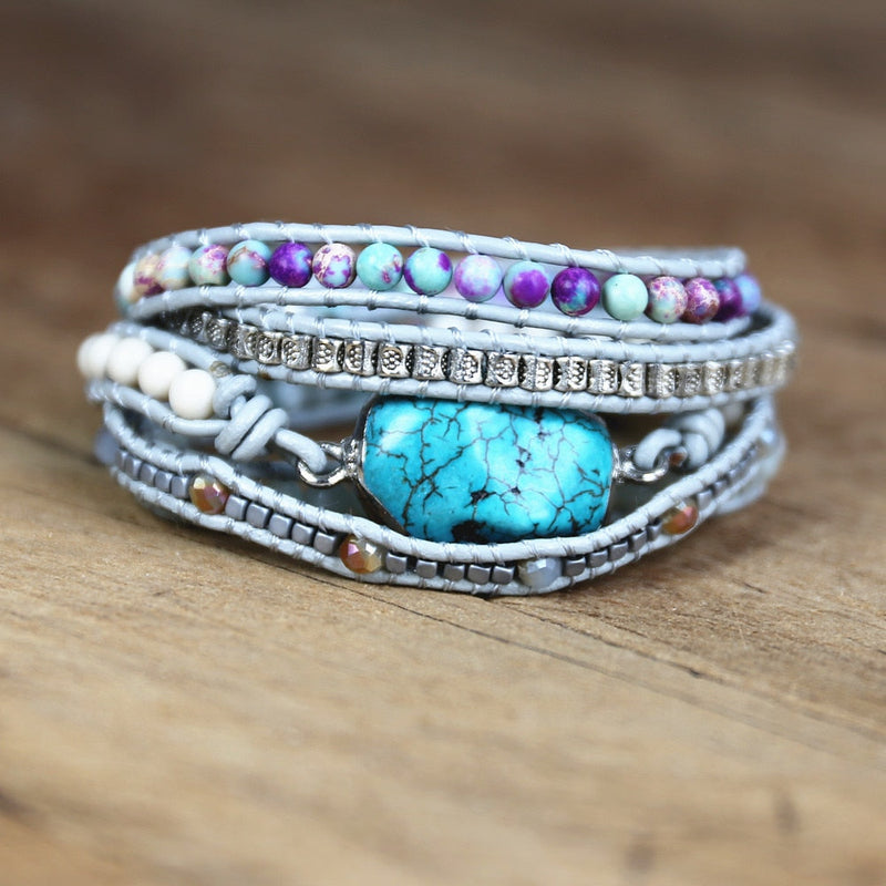 Natural Stones Bohemian Bracelet | Handcrafted Amazonite-State of Style