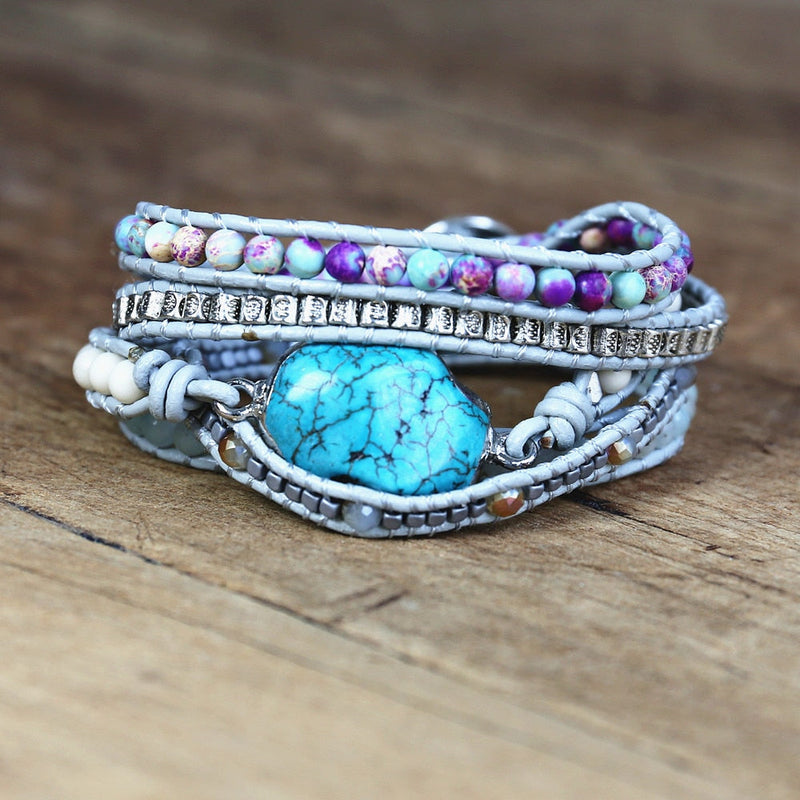 Natural Stones Bohemian Bracelet | Handcrafted Amazonite-State of Style