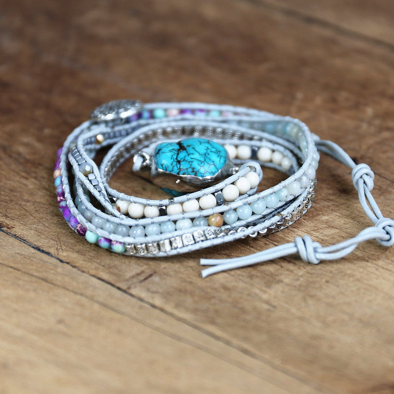 Natural Stones Bohemian Bracelet | Handcrafted Amazonite-State of Style