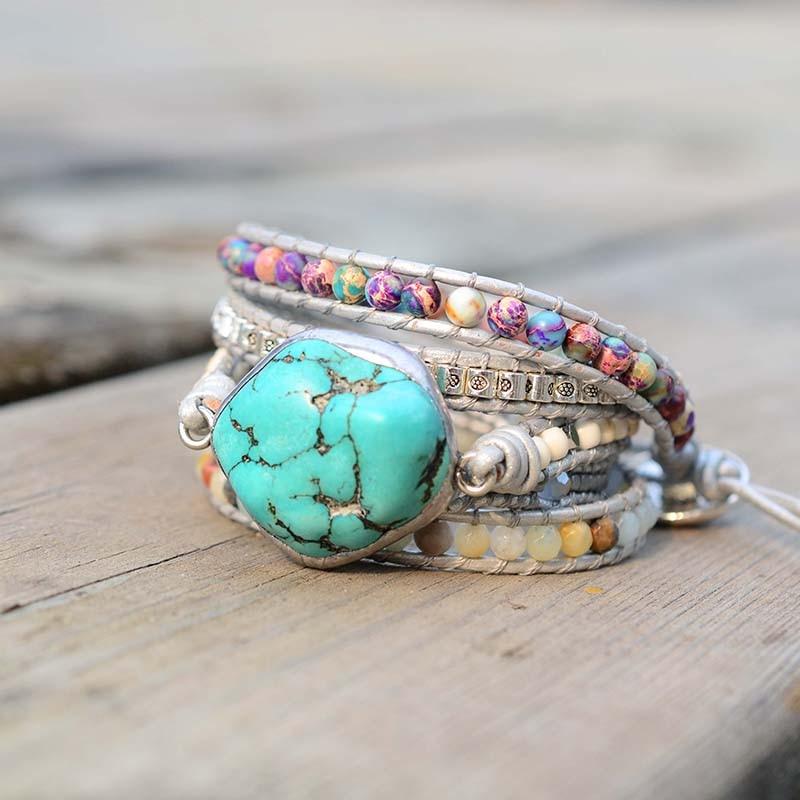 Natural Stones Bohemian Bracelet | Handcrafted Amazonite-State of Style