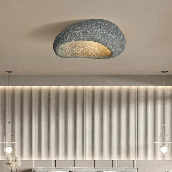 Natural Wabi Sabi Ceiling Lamp - SereneAura-Cement Grey-3 Interchangeable Light-3 Interchangeable Light-State of Style