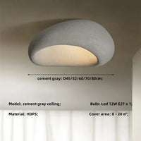 Natural Wabi Sabi Ceiling Lamp - SereneAura-Dark Grey-3 Interchangeable Light-3 Interchangeable Light-State of Style