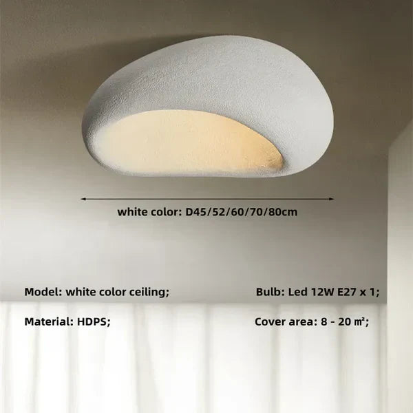 Natural Wabi Sabi Ceiling Lamp - SereneAura-White-3 Interchangeable Light-3 Interchangeable Light-State of Style