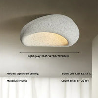 Natural Wabi Sabi Ceiling Lamp - SereneAura-White-3 Interchangeable Light-3 Interchangeable Light-State of Style