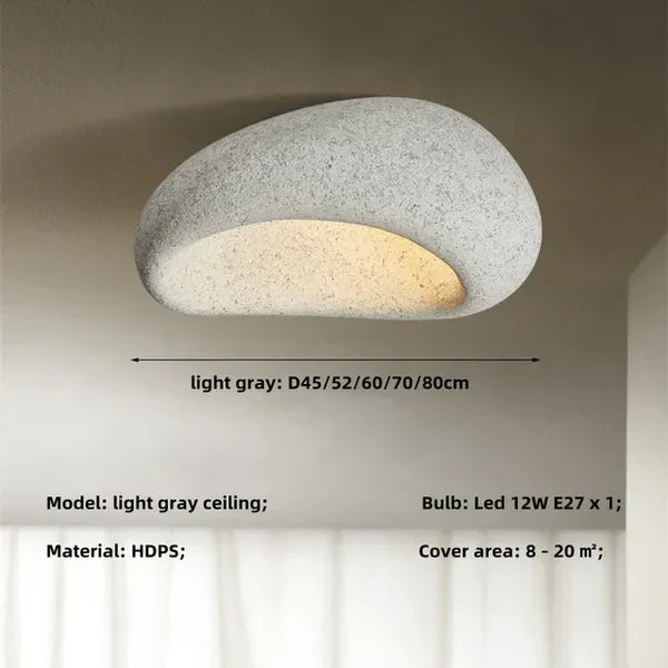 Natural Wabi Sabi Ceiling Lamp - SereneAura-White-3 Interchangeable Light-3 Interchangeable Light-State of Style