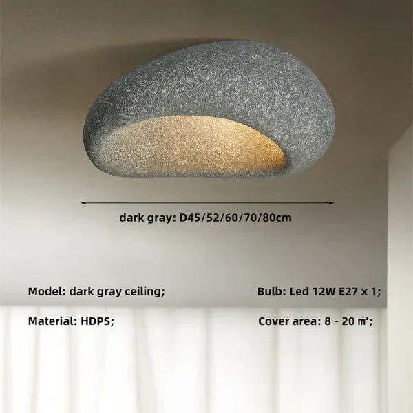 Natural Wabi Sabi Ceiling Lamp - SereneAura-White-3 Interchangeable Light-3 Interchangeable Light-State of Style