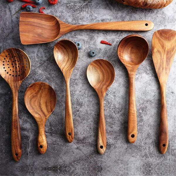 Natural Wooden Kitchen Set - RustiCook-Set of 4 pieces-State of Style