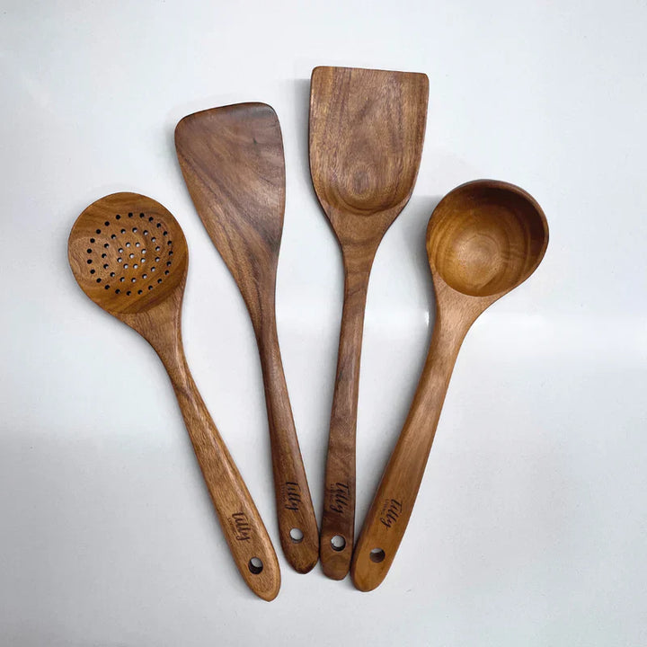 Natural Wooden Kitchen Set - RustiCook-Set of 4 pieces-State of Style