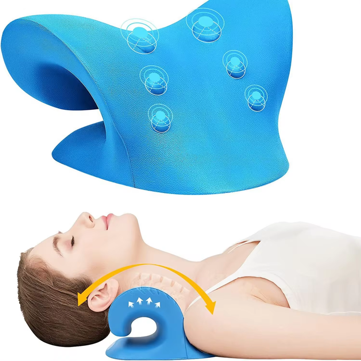 NEK EN SCHOUDER STRETCHER - CERVICALE TRACTIE MASSAGEKUSSEN VOOR WERVELUITLIJNING-Blauw-State of Style