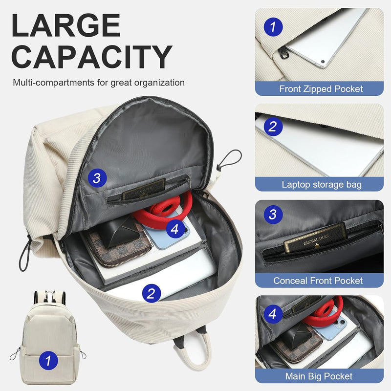 Lightweight Water-Resistant Laptop Backpack with Multi-Pockets – 15.6” TravelPro Series