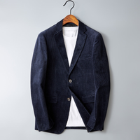 Nice Men's Corduroy Blazer - Vincent-Dark Blue-S-State of Style