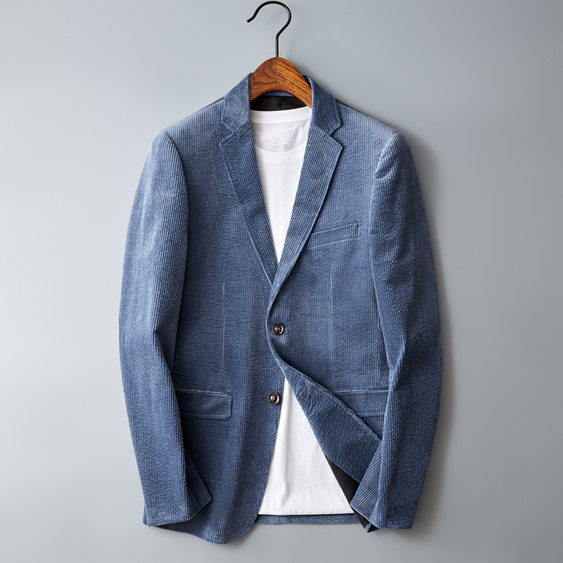 Nice Men's Corduroy Blazer - Vincent-Light Blue-S-State of Style