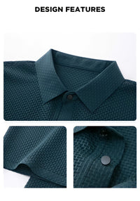 No-Iron Slim Fit Polo Shirt | Textured-Gray-Small-State of Style
