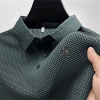 No-Iron Slim Fit Polo Shirt | Textured-Gray-Small-State of Style
