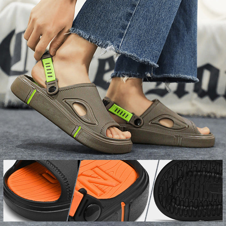 Non-slip men's beach sandals – Rafael-Black-6/6.5-State of Style