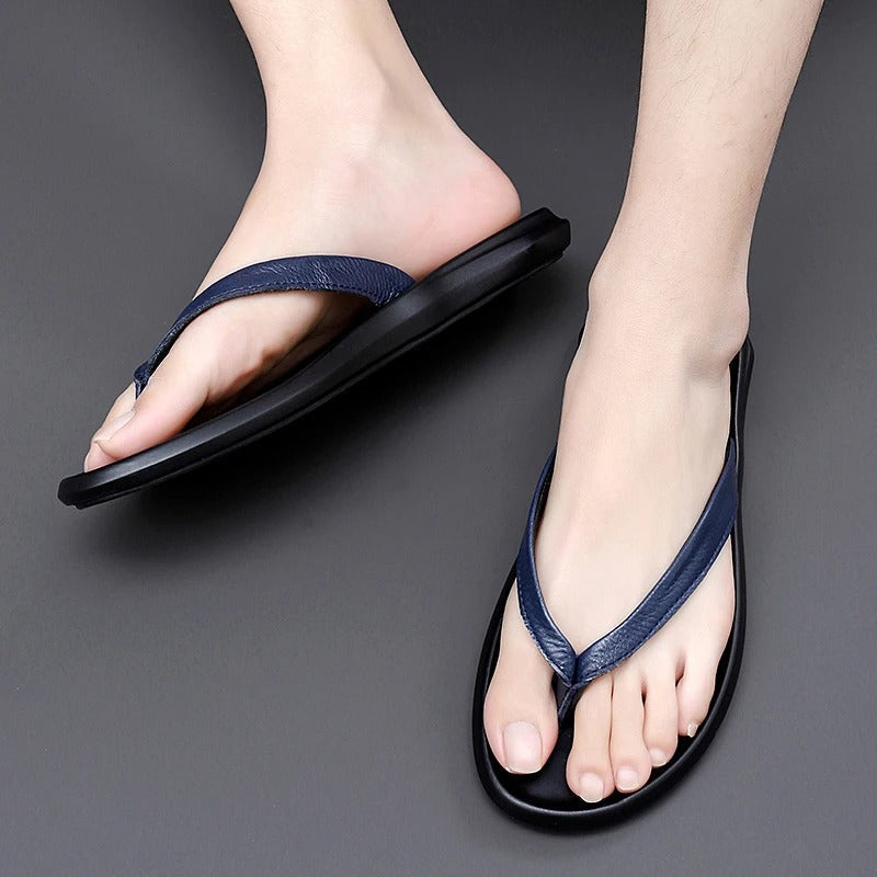 Non-slip & Stylish Men's Leather Slip-ons for Summer – Dario-Black-6-State of Style