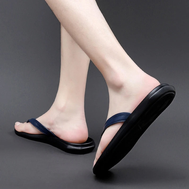 Non-slip & Stylish Men's Leather Slip-ons for Summer – Dario-Black-6-State of Style