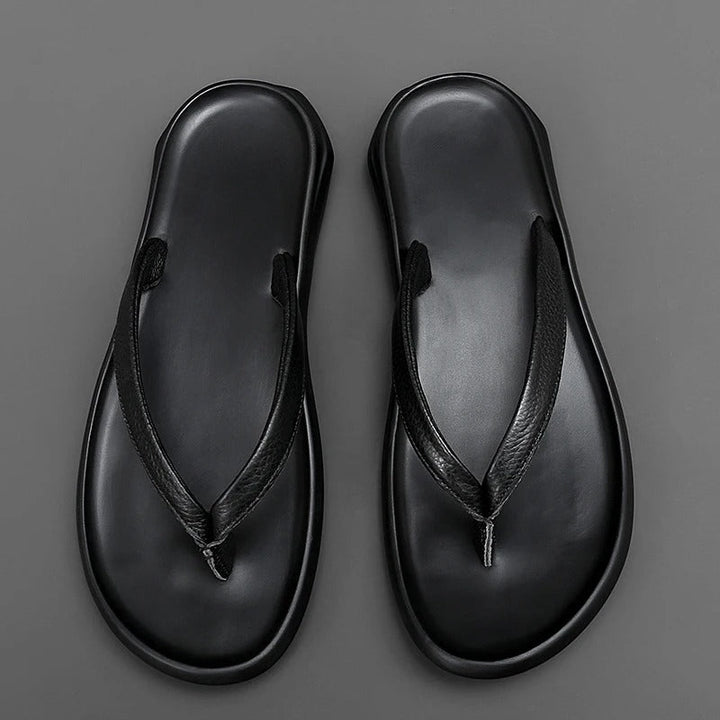 Non-slip & Stylish Men's Leather Slip-ons for Summer – Dario-Black-6-State of Style
