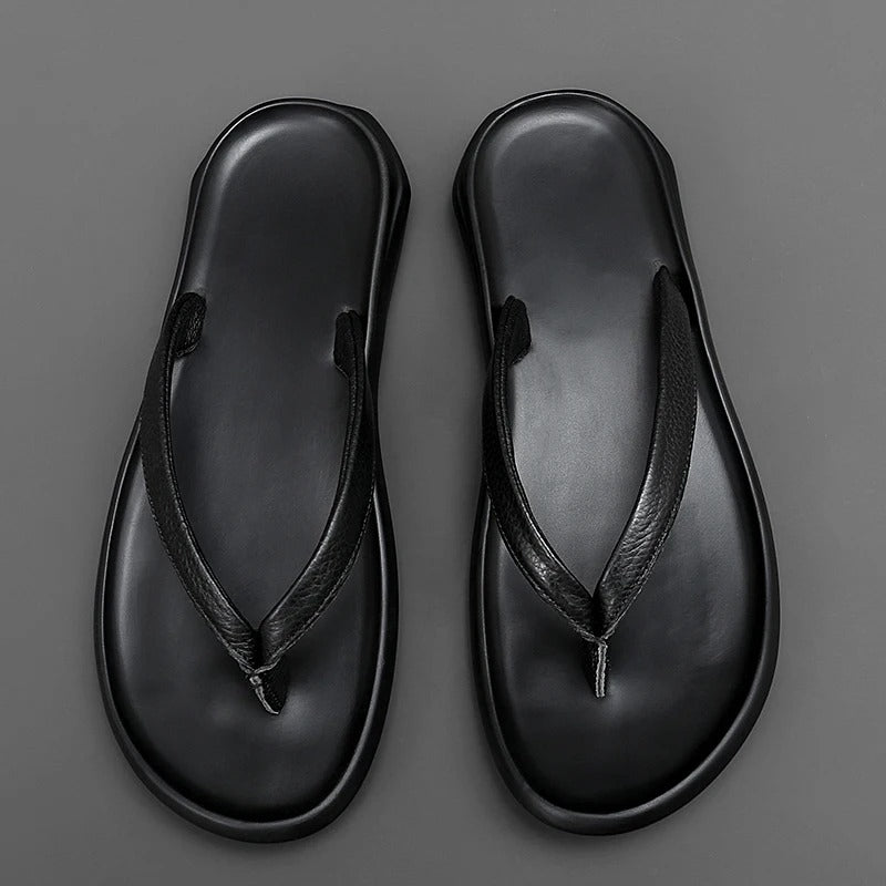 Non-slip & Stylish Men's Leather Slip-ons for Summer – Dario-Black-6-State of Style