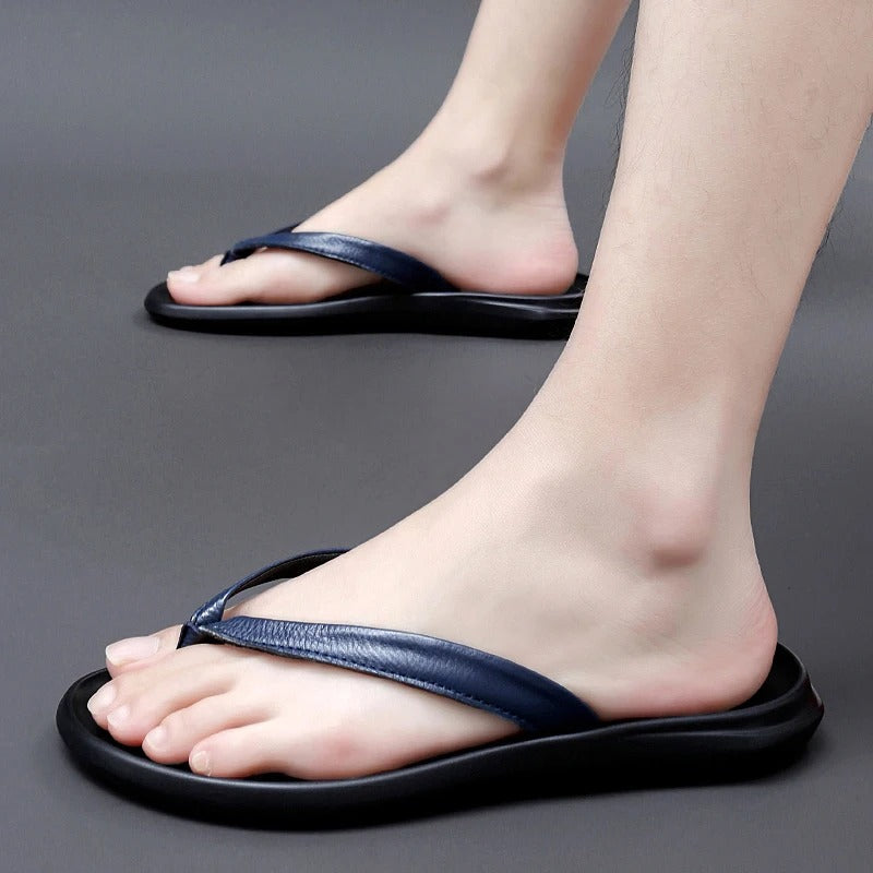Non-slip & Stylish Men's Leather Slip-ons for Summer – Dario-Black-6-State of Style