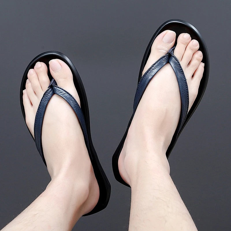 Non-slip & Stylish Men's Leather Slip-ons for Summer – Dario-Black-6-State of Style
