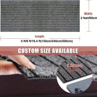 Non-Slip & Washable Indoor & Outdoor Runner - GripLuxe-60cm x 150cm-Dark Grey-State of Style