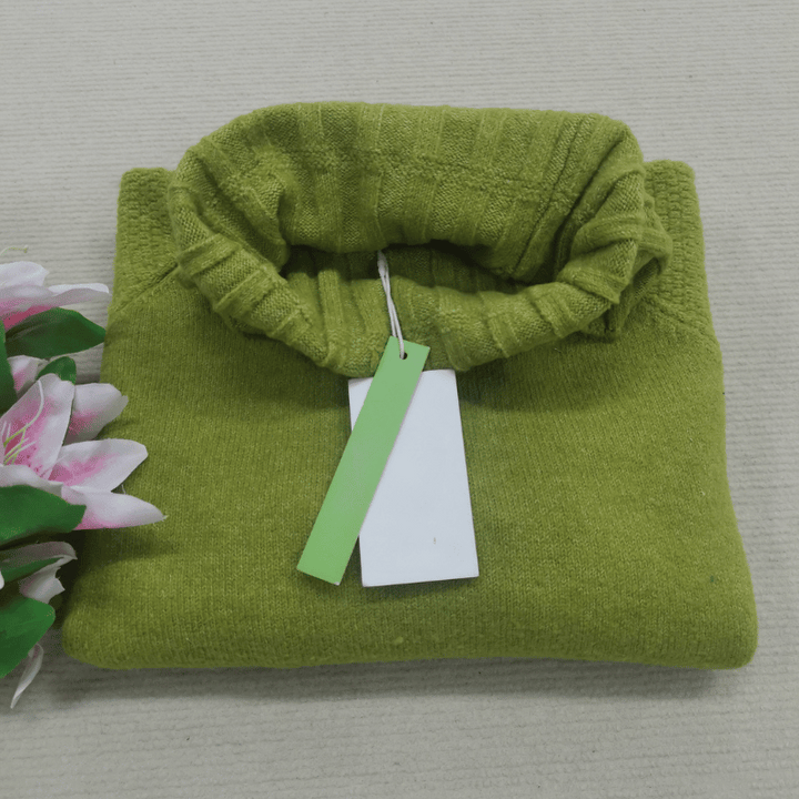 Nora Oversized Knit Turtleneck in Grass Green-S-State of Style