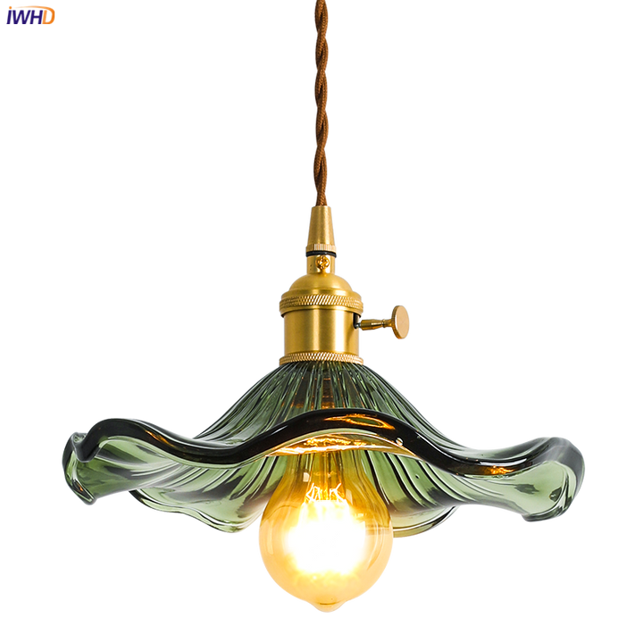 NORDIC DESIGN LED HANGING LAMP | COLOURED GLASS & COPPER LIGHTING FOR BEDROOM, LIVING ROOM & BAR-Glass A-State of Style