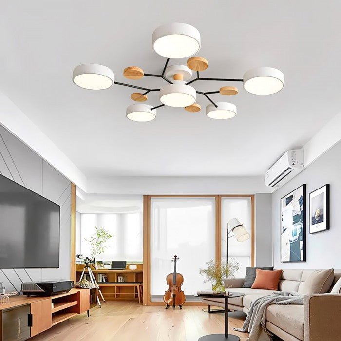 NordicGlow Branched LED Ceiling Light - Elegant Nordic Style-4 Heads-Green-State of Style