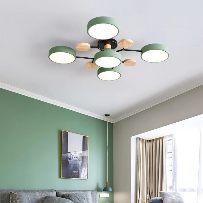 NordicGlow Branched LED Ceiling Light - Elegant Nordic Style-4 Heads-Green-State of Style