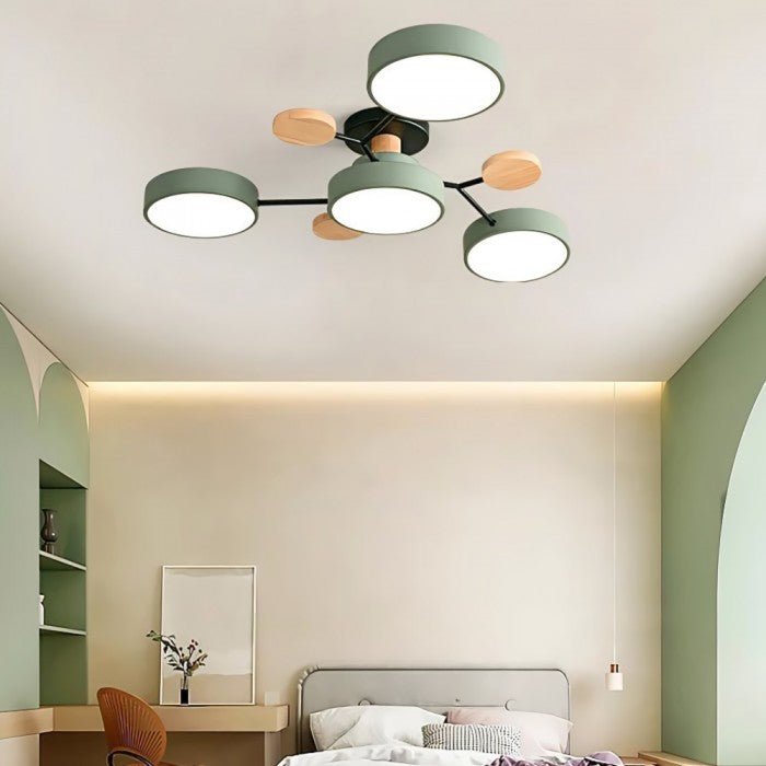 NordicGlow Branched LED Ceiling Light - Elegant Nordic Style-4 Heads-Green-State of Style
