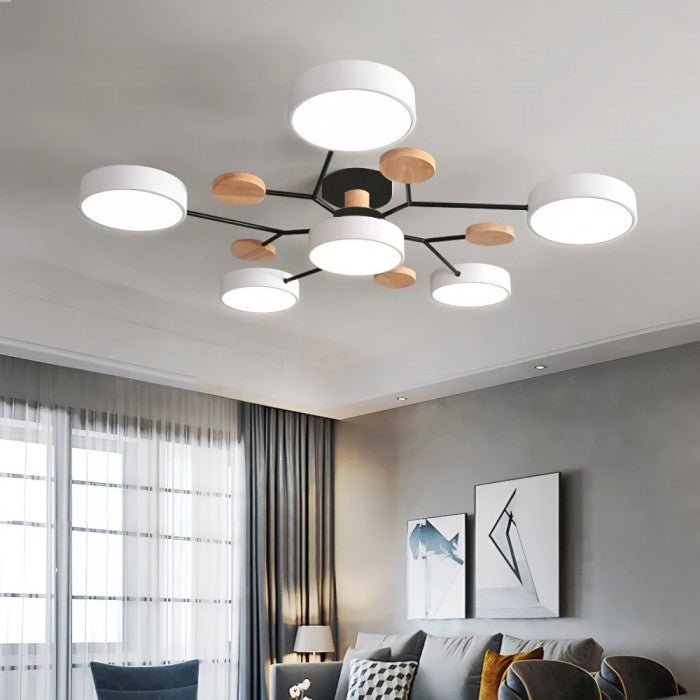 NordicGlow Branched LED Ceiling Light - Elegant Nordic Style-4 Heads-Green-State of Style