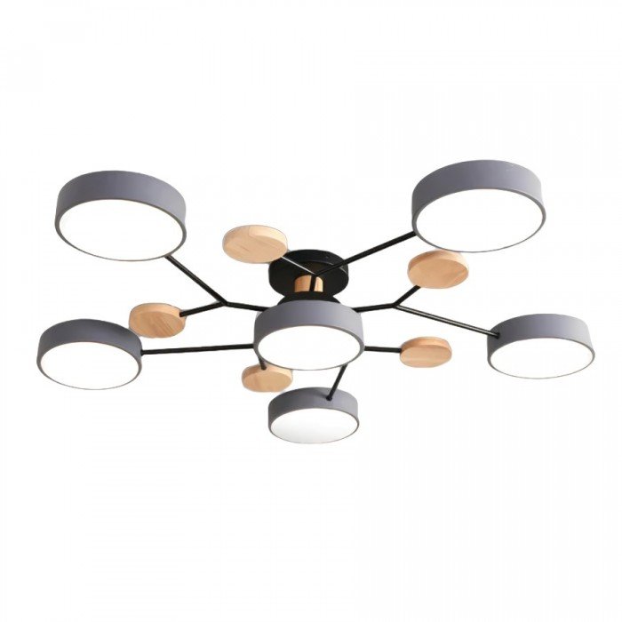 NordicGlow Branched LED Ceiling Light - Elegant Nordic Style-6 Heads-Grey-State of Style