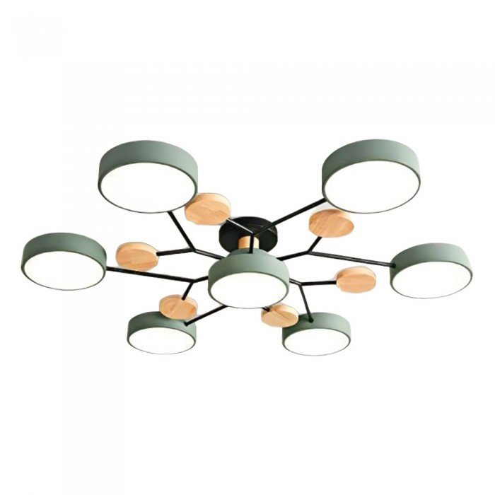 NordicGlow Branched LED Ceiling Light - Elegant Nordic Style-7 Heads-Green-State of Style