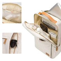 Nova Backpack with Laptop Compartment and USB Charging Port-Beige-State of Style
