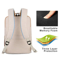Nova Backpack with Laptop Compartment and USB Charging Port-Beige-State of Style