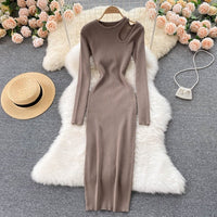 Off-Shoulder Dress | Stylish & Comfortable-Coffee-One size fits all-State of Style