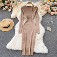 Off-Shoulder Dress | Stylish & Comfortable-Khaki-One size fits all-State of Style