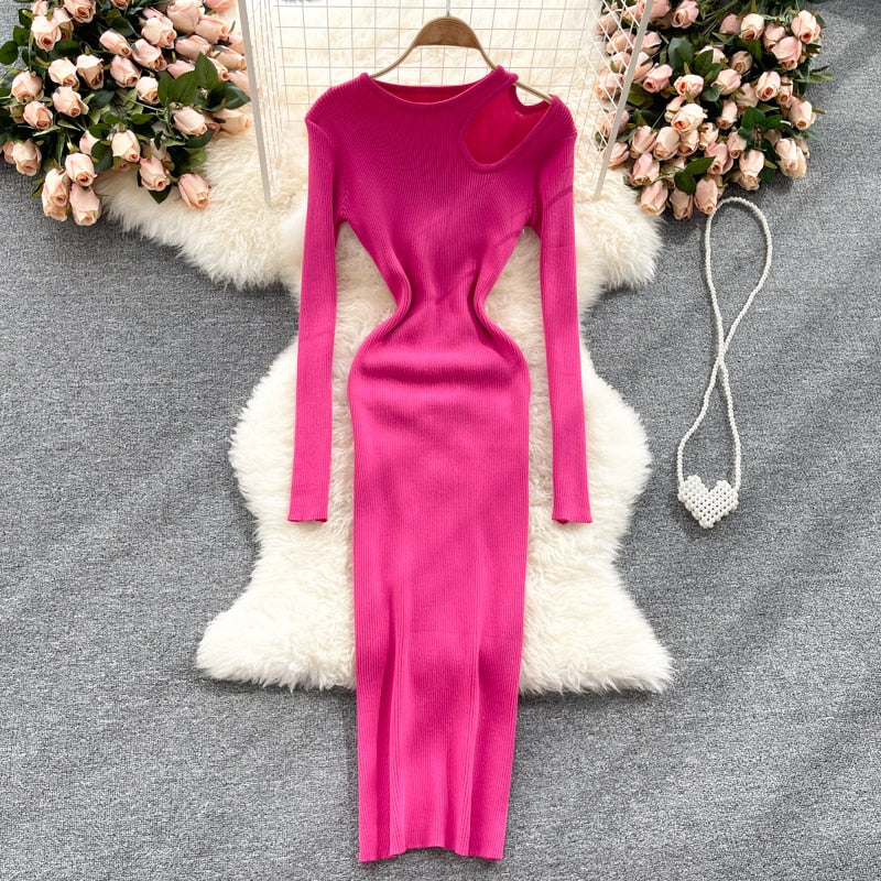 Off-Shoulder Dress | Stylish & Comfortable-Pinkish Red-One size fits all-State of Style