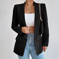 Office Women's Blazer in Polyester-Cotton - Emma-Black-S-State of Style